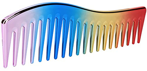 No Handle Detangler Brush, Wide Tooth Comb Styling Comb for Travel for Home for Salon(Rainbow colors)