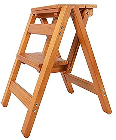Sywlwxkq Sturdy Thin Folding Stool Ladder Ladder With Two Steps, Wooden Stool For Stairs Dining Chairs For Children And Adults