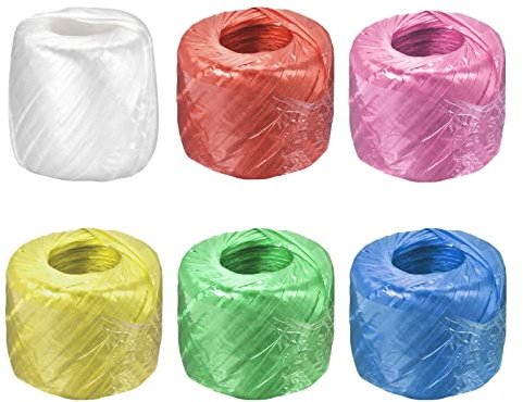 sourcing map Polyester Nylon Plastic Rope Twine Household Bundled for Packing Gardening Craft,150m Length,6 Colors Pack of 6