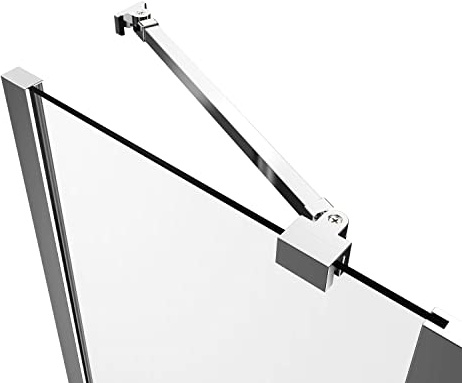 Boromal Haltestange für Duschwand Stabilisator Haltestange mit Winkel Flexibel 180°Drehbar für Glasstärke 6-8mm Stabilisierungsstange für Dusche Walk-in Duschwände, 50cm