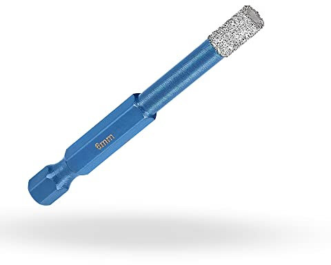Profi Fliesenbohrer 6mm BIT Adapter - Diamantbohrer für Feinsteinzeug, harte Fliesen uvm. Diamantbohrkrone für Bohrmaschinen | rendech® Markenqualität