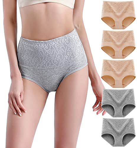 YOULEHE Unterhosen Damen Baumwolle Hohe Taille Weich Atmungsaktiv Unterwäsche