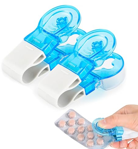 2 unidades dispositivo de extracción portátil para pastillas, extractor de pastillas, organizador para pastillas portátil, pastillas fáciles de extraer del paquete, dispensador de tabletas
