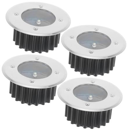 TOVINANNA 4pièces Éclairage Solaire Extérieur Led Acier Inoxydable Résistant à Pression Pour Allée Terrasse Jardin Cour Et Pelouse