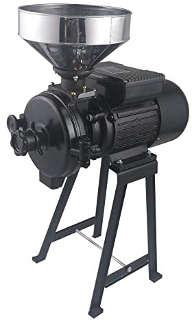 Jolre Mulino elettrico da 2200 W, mulino per cereali, mulini secchi, mulini per mangimi, grano di mais e paglia con imbuto., wl-0021