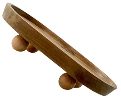 Alipis Bandeja de Madera Ovalada Multifuncional para Organización de Perfumes y Llaves Diseño Creativo y Textura Fina para Decoración Elegante de Mesa