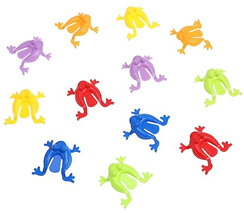 UPKOCH 24 Stück Hüpfende Frösche Kinderspielzeug aus Kunststoff mit Fingerdrückfunktion Lustiges Lernspielzeug für Drinnen und Draußen Zufällige Farbe