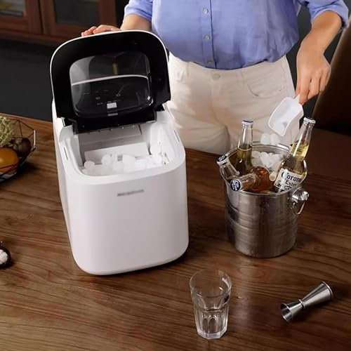 SSDDLZEQ Portable Ice Maker On The Table, Electric Ice Maker For Family Gatherings, Outdoor RV Ice Maker (Color : White)
