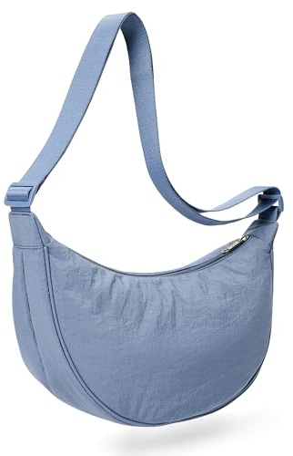 KALIDI Crossbody Bag Damen Groß Half Moon Bag Nylon Hobo Bag | Handtasche Damen Umhängetasche Schultertaschen mit verstellbarem Gurt