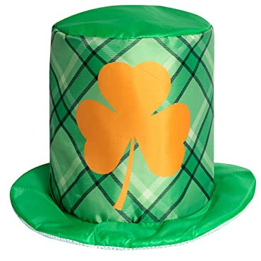 Uqezagpa Grüner Koboldhut, Patrick Day, irischer Koboldhut, grüner Zylinderhut, St. Patricks, Partyhut, Kleeblatt-Hut, St. Patricks, Partyhüte