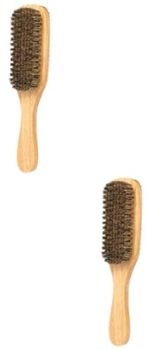 Healeved 2stücke Doppelseitige Bartbürste Für Herren Professioneller Bart Styling Maker Mit Wildschweinborsten Tragbar Und Ergonomisch Für Bartpflege Unterwegs Große Für Barttypen