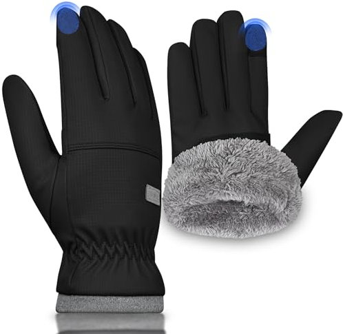 UKNOWISA Winterhandschuhe Thermohandschuhe Wasserdicht Winddichte Touchscreen Anti-Rutsch Ski Fahrrad Laufen Outdoor Sporthandschuhe Herren Damen