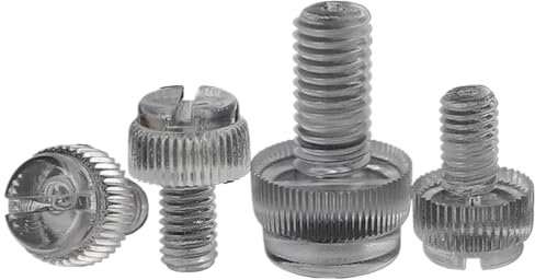 10/20 Stücke M3 M4 M5 M6 M8 Acryl Klar Transparent Nylon PA66 Weiß Schwarz Kunststoff Rändel Schlitz kopf Werkzeuglose Rändelschraube(20pcs M4x10)
