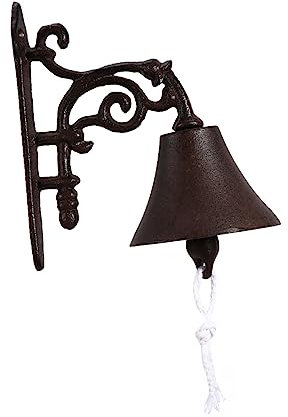 Housoutil 1satz Rustikale Wandglocke Gusseisen Manuelle Türglocke Für Garten Und Zuhause Vintage Stil Wetterfest Und Langlebig Dekorative Türkl Klingel Für