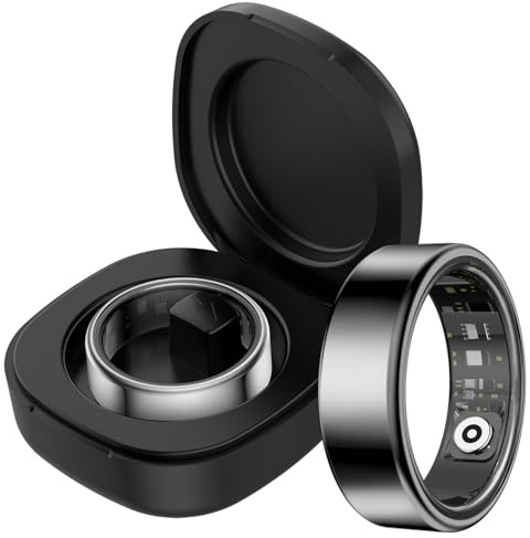 Yeforu Smart Ring for Men Women Fitness Ring Heart Rate Sleep Tracker Step Counter Pedometer Sports Ring Fashion Fitness Tracker Ring with Charging Case Smart Rings for Android iOS Phones