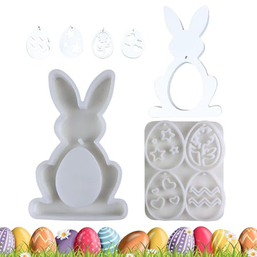 Moldes para huevos de Pascua para resina epoxi, molde de silicona para huevos de Pascua,Molde de silicona para adorno de huevos de Pascua - Lindos moldes de fundición, molde de arcilla reutilizable pa