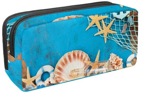 VAPOKF Federmäppchen, Federmäppchen, Schüler-Schreibwaren-Tasche für Teenager, Jungen, Mädchen, Schule, Bürobedarf, Strandurlaub, Sandmuschel, multi, 2.3x8.2x3.9in/6x21x10cm, Taschen-Organizer