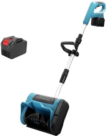 Lanzanieves Retráctil, Pala Quitanieves Eléctrica con Doble Empuñadura, Lanzanieves a Batería, Ángulo De Lanzamiento Ajustable, Ideal para Quitar Nieve De Entradas De Coches y Carreteras(One Batteries
