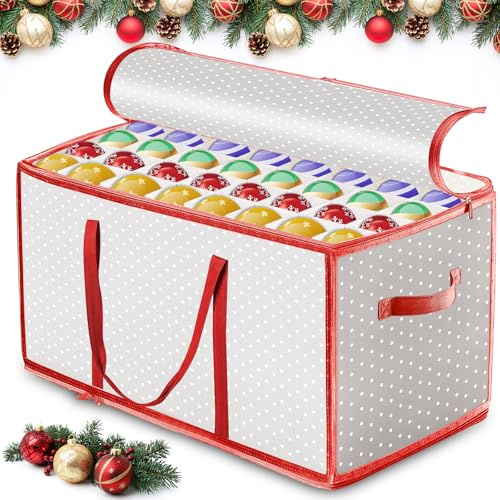 RDDAIPE Weihnachtskugel Aufbewahrungsbox, 128 Fächer Christbaumkugel Aufbewahrungsbox für Aufbewahrung von Weihnachtskugeln, Christbaumschmuck, Christbaumkugeln, Weihnachtsschmuck