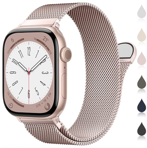 Original Milanese Loop Compatible with Apple Watch Straps 38mm 40mm 41mm 42mm 44mm 45mm 46mm 49mm Women & Men, Magnetic Clasp Adjustable Metal Bands for iWatch Series 11 10 9 8 7 6 5 4 2,Ultra 3,SE 3