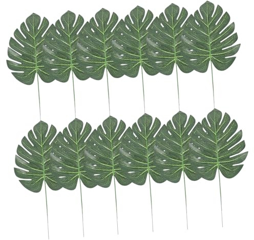 Mipcase 12 pezzi Foglie Artificiale Monstera per Decorazioni per Feste Matrimoni e Decorazioni Domestiche Aspetto e Touch Comfortevole