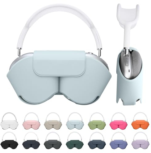 kwmobile Cover Over Ear-hörlurar kompatibel med Apple AirPods Max/AirPods Max 2, tillverkad av polyester, i ljusblå