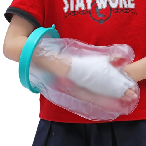 Professional Waterproof Hand Cover for Shower, Watertight Wrist Cast Cover for Swimming, Reusable Cast Protector for Broken Wrist and Surgery, Adult Wrist Plaster Cast Cover (7 to 10 years old Child Hand)