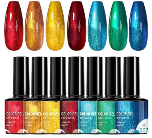 Set de Esmalte Uñas Arcoíris Suministros Brillantes para Manicura Líneas