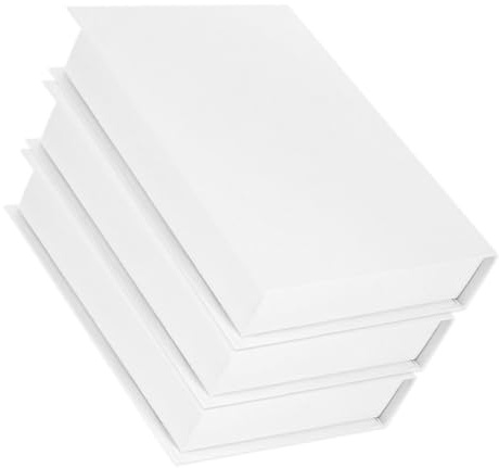 Amosfun Livres Décoratifs Design Élégant pour Lot de 3 Blancs en Papier, Légers et Résistants la Décoloration Décoration Salon ou Studio