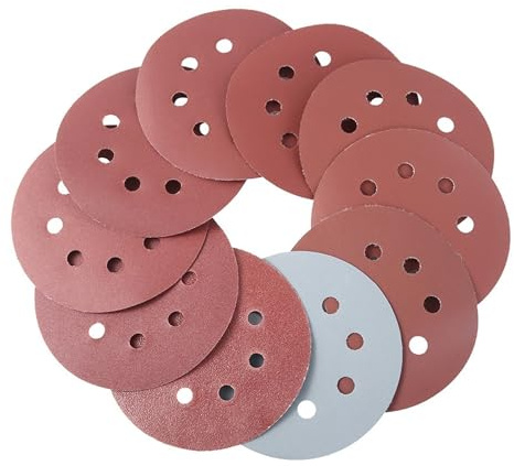 Papier abrasif, 100 disques de ponçage 125 mm, 8 trous, fixation auto-agrippante, grain 80 à 3000, (5 pouces), for polissage abrasif