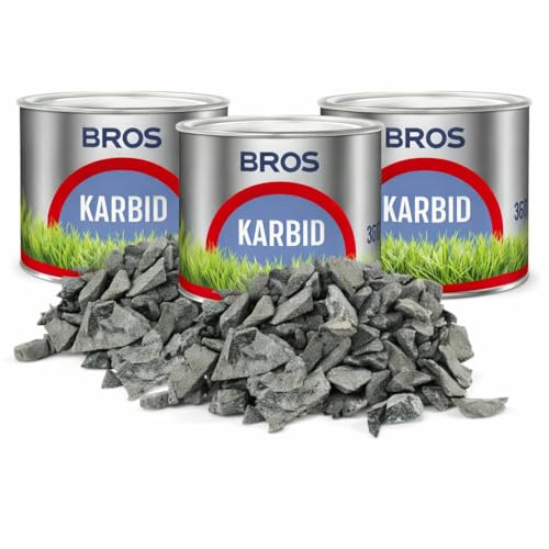 BROS - Set di 3 carburo di calcio, 3 × 500 g, confezione da 1,5 kg, contro talpe e arvicole