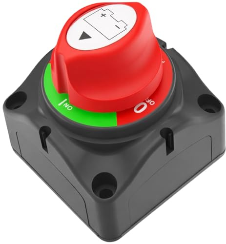 GSGFUIS 12V 24V Batterie Trennschalter, Batterieschalter für Auto, Yacht und Wohnmobile, Ein-/Ausschalter mit Drehknopf für Stromkreis
