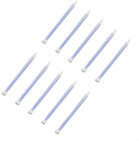 10 ugelli di miscelazione per colla AB, serie 10-18, tubi per miscelatore statico con chiusura a baionetta per resina epossidica, silicone e sigillanti, 18 elementi, punta appuntita, nucleo bianco