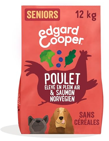 Edgard & Cooper Croquettes Chien Sans Céréales Pour Chiens Adultes Large (12kg), Poulet Et Saumon Frais, Glucosamine Pour Les Articulations, Avec Carottes, Poires Et Pommes, Jamais De Farine Animale