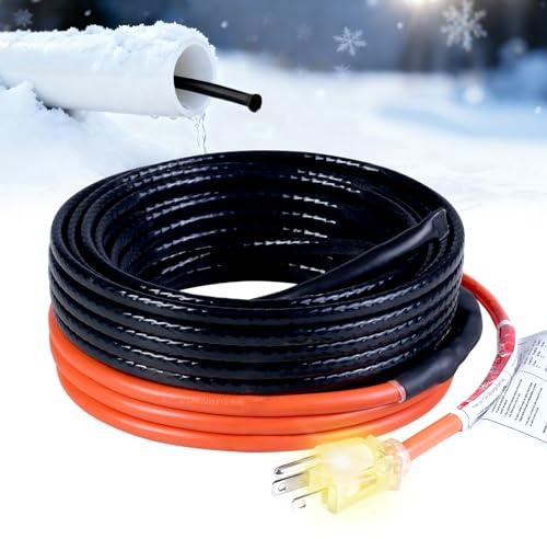 HEATIT JHSF1-CT selbstregulierendes vormontiertes Rohrheizkabel, 3,6 m, 120 V, Dachenteisung und Rohrfrostschutz