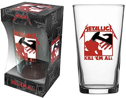 Metallica Pint Glass Kill Em All Album Band Logo Nue offiziell Boxed One Size