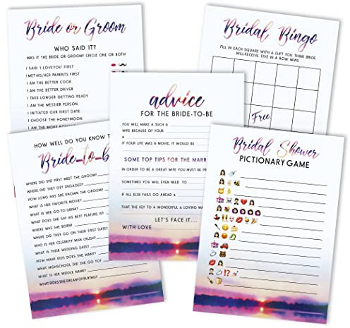 Inkdotpot Natur Theme Junggesellinnenparty Spiele Eingestellt 5Er Bündel (Aktivitäten Für 50 Gäste) Spaß Brautdusche Spiele Eingestellt