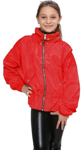 A2Z 4 Kids Flickor Vindjacka Vattentät Regnjacka Vindtät - Windbreaker 733 Red 7-8