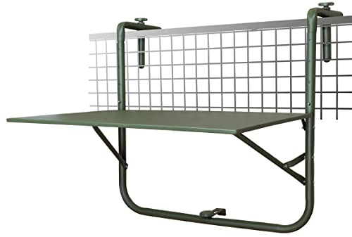 Trendyshop365 Hängender Balkontisch Klappbar 60x40 cm Wetterfest Campingtisch zum Einhängen (1 Stück, grün)