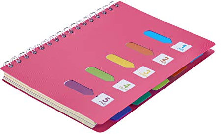 Spiralblock A5 Bunt Tagebuch 120 Blatt Verdickt Notizbuch Spiral für Kinder Teenager Schreibblock Klassisch Liniert Skizzenblock mit 5 Etikett Zeichenblock für Memo Büro Schule