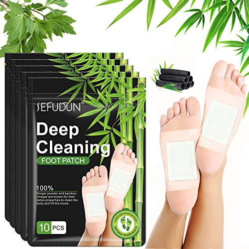 Youery 50 Stück Detox Fußpflaster, Entgiftungspflaster für Füße, Deep Cleansing Foot Pads,Fußpflegepads, Natürliche Fusspflaster, Detox Pflaster, für Hilfe Schlafen und Stressabbau (50Pcs)