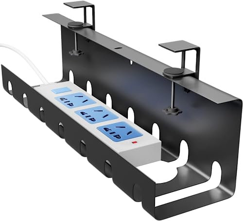 3D Vikings Kabelkanal Schreibtisch - Pulverbeschichteter Stahl, Unter dem Tisch, Schraubenfreie Installation, Ordnung und Sauberkeit auf Ihrem Tisch