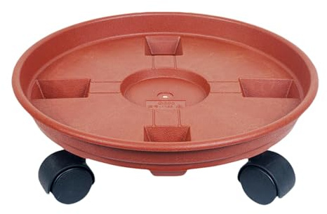 JISADER Sottovaso per Piante, Supporto per Piante con Rotelle, Carrello per Piante Ruotabile a 360°, Portavaso per Pallet Versatile per Vasi, Contenitori, 27 cm