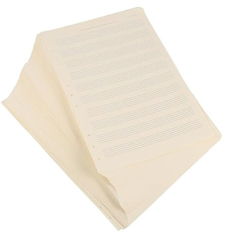 WOFASHPURET 100 Blatt Notenpapier Breites Liniertes Papier Gitarren-notizbuch Notizbuch Aus Papier Notebook-nachfüllung Für Leeres Personalpapier Musik Weiß Mitarbeiter Tagebuch
