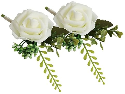 MAGICLULU 10stücke Groomsmen Ansteckblumen Für Hochzeiten Jubiläen Und Events Brustcorsagen Cremefarbe Für Bräutigam Und Trauzeugen