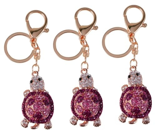 SAFIGLE Schlüsselanhänger Blingbling 3st Schlüsselanhänger Schlüsselbund Metall Zubehör Rosa Strass