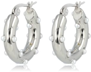 My Bendel Silber oder Goldohrring mit Kleinen Perlen für Frauen | Mehrere Farben & Aus Edelstahl | Reizt Nicht & Bleibt Schön | Mit Luxuriöser Geschenkverpackung | Damen Schmuck