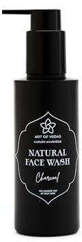 Natürliches Aktivkohle-Gesichtswaschmittel mit Indischem Rosenöl - 150ML, Tiefenreinigend und hydratisierend, Therapeutische Pflege für strahlende Haut - Premium Art of Vedas Gesichtsreiniger
