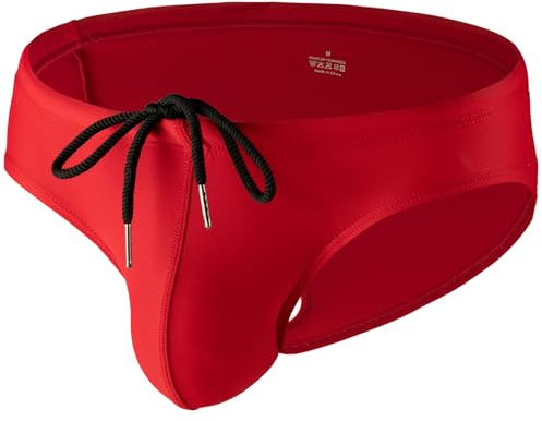 Summer Code Mens Solid Swim Briefs Drawstring Bikini Sport Swimsuit