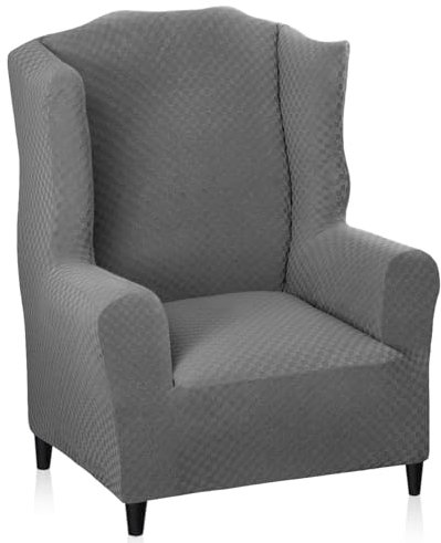 ZRCYXDW Spandex Ohrensessel Überzug, Elastisch Sessel-Überwürfe Weicher Mit Elastischer Unterseite Bezug Sesselhusse Abnehmbarer Waschbarer Sesselhusse Ohrensessel-hellgrau-1 Stück